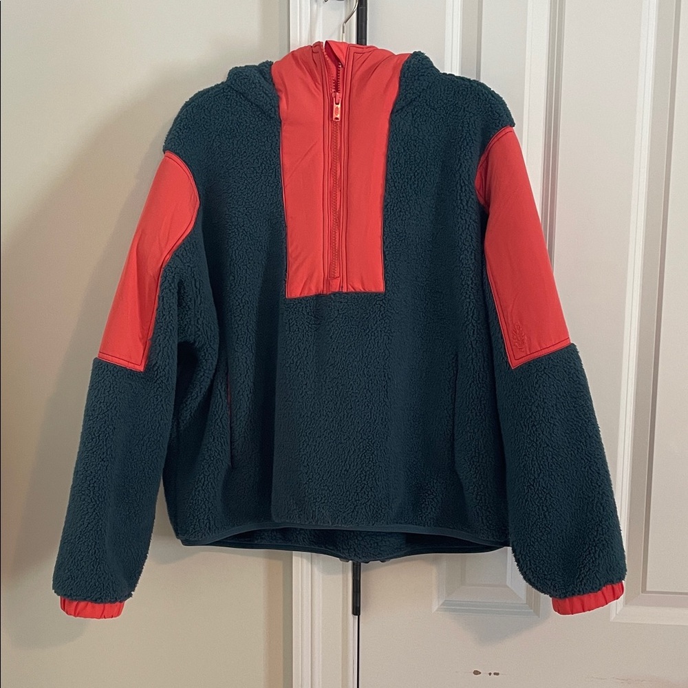 FP Movement‎ by Free People coral and blue fleece Jacket